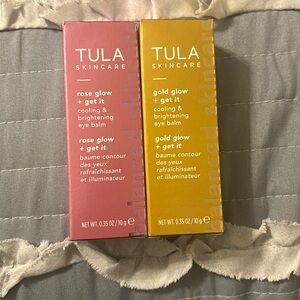 Tula Skincare Set in Rose and Gold Glow &Get It Eye Balms